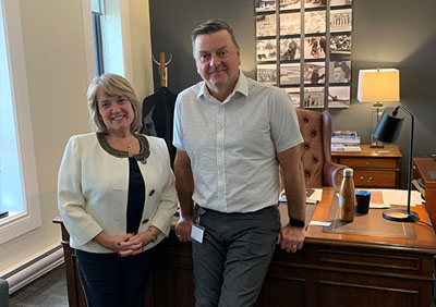 Meeting with Mayor Farwell in Gander